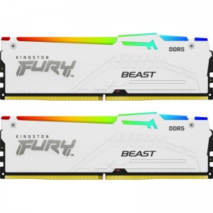 Memorie RAM Kingston FURY Beast RGB White 64GB DDR5 5600MHz CL36 Dual Channel Kit